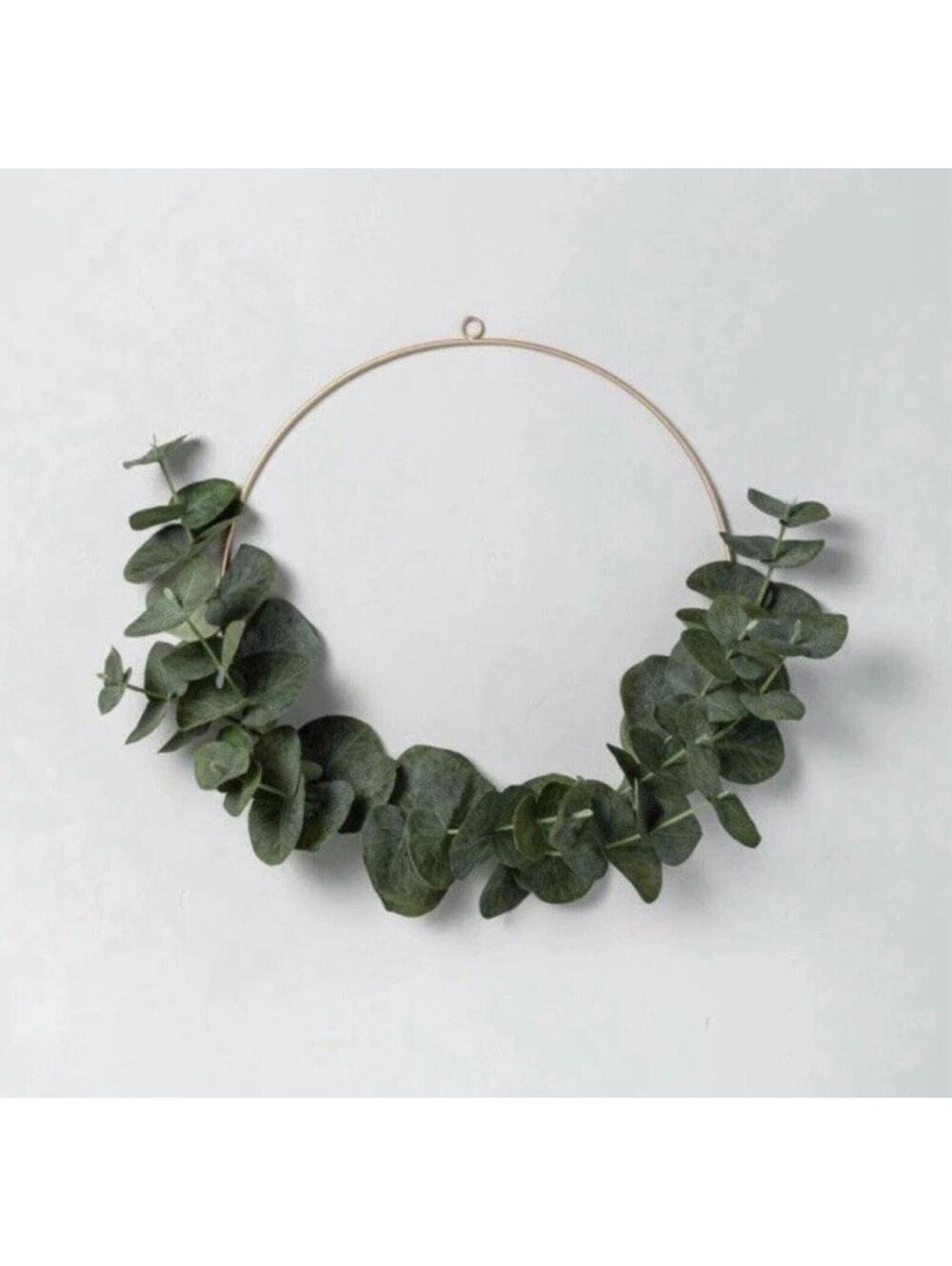 Hearth & Hand Magnolia Faux Eucalyptus Gold Wire Wreath 12” Farmhouse Set Of 2